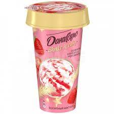 Коктейль йогуртный Даниссимо 190мл клубничное мороженое 2,6%*8(БЗМЖ)