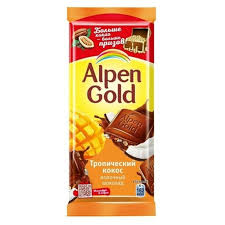 Шоколад Альпен Гольд 85гр тропический кокос*21