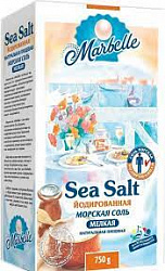 Соль Марбель 750гр йодированная морская пищевая мелкая*14