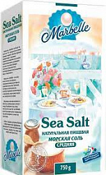 Соль Марбель 750гр морская пищевая средняя*14