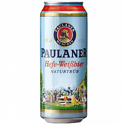 Пиво Паулайнер Хефе-Вайсбир 0.5л светлое 5.5% ж/б Германия*24