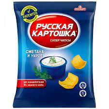 Чипсы Русская картошка 80гр Сметана с укропом*16