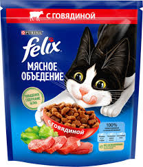 Корм д/кошек Феликс 600г Мясное объедение говядина сух*8