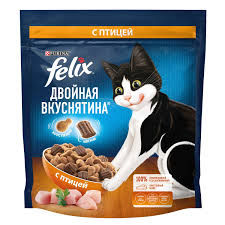 Корм д/кошек Феликс Двойная вкуснятина 600гр Птица сух*8