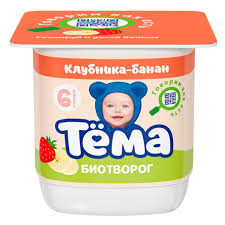 Био-творог Тема 95гр клубника с бананом 4%*6 (БЗМЖ)