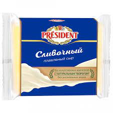 Сыр плавленый Президент 150гр 40% Сливочный ломтевой флоу-пак*15