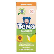 Биолакт Тема 206гр Персик/груша 3,0%*6