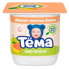 Био-творог Тема 95гр яблоко/персик/банан 4%*6 (БЗМЖ)