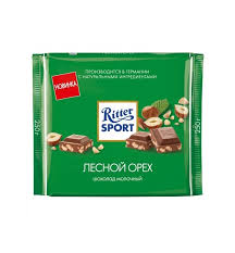 Шоколад Риттер Спорт 250гр молочн лесной орех*11