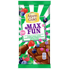 Шоколад АльпенГольд МаксФан 150гр молочн с ягодами/рис шарик/карамель*16