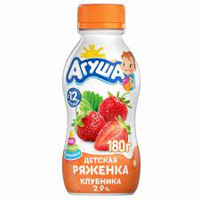 Ряженка Агуша 2,9% 180гр Клубника*12