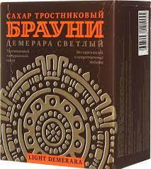 Сахар рафинад светлый 500гр Брауни Демерара*12