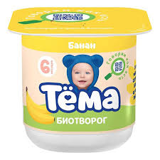 Био-творог Тема 95гр банан 4%*6 (БЗМЖ)