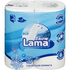 Бумага туалетная Сноу Лама 4шт 2 сл белая/стандарт