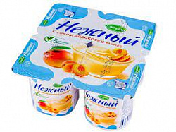 Продукт йогуртный Кампина Нежный 100гр 1,2% Абрикос/манго (БЗМЖ)*24