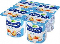 Продукт йогуртный Кампина Нежный 100гр 1,2% с соком персика (БЗМЖ)*24