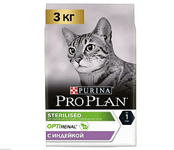 Корм д/кошек ПроПлан д/взрослых кошек 3кг д/кастрированных/стерилизованных индейка 