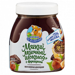 Паста молочно-шоколадная Коровка из Кореновки 330гр 15% мягкий мол шок с фундуком пэт*6