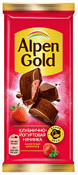 Шоколад Альпен Гольд 80гр клубника/йогурт