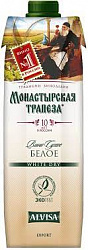 Вино Монастырская Трапеза 1л белое сухое 12% Россия*6