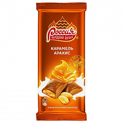 Шоколад Россия 82гр молочный карамель/арахис*17