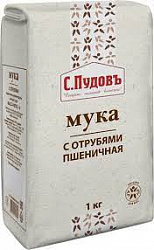 Мука С.Пудовъ 1кг с отрубями*8