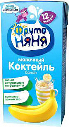 Коктейль молочный ФрутоНяня 200мл с бананом (БЗМЖ)*12 