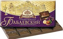 Шоколад Бабаевский 100г темный с фундуком/изюмом*16