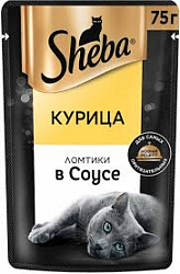 Корм д/кошек Шеба 75г Ломтики в соусе Курица пауч*28