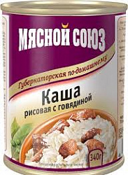 Каша Мясной союз 340г рисовая с говядиной*20