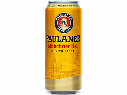 Пиво Паулайнер Мюнхенское 0.5л светлое 4.9% ж/б*24 Германия