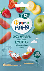 Фруктовые кусочки ФрутоНяня 15гр из яблок клубники и бананов*40