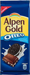 Шоколад Альпен Гольд 95г молочный с орео*19